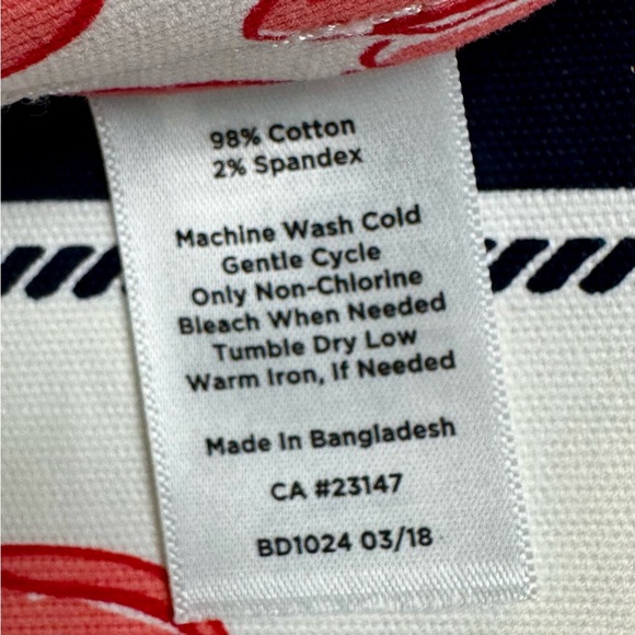 Talbots White Pencil Skirt with Red Lobster Print and Navy Stripes, Size 4 - Picture 10 of 11